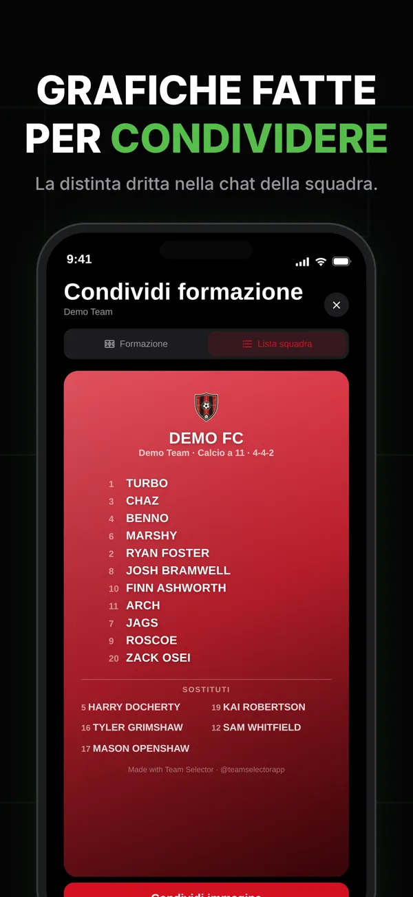 Team list share